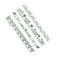 Bracelets tatouages temporaires variés, sirène chatoyante, vert, paq. 8, cadeaux-surprises à porter pour anniversaires Front_Flat