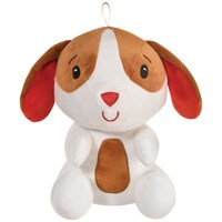 Dog Plush Balloon Weight Accessory, White/Brown, 8-in, for Birthday/Graduation/Valentine's Day Front_Flat