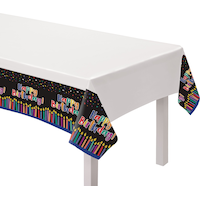 Birthday Candle Table Cover, 54-in x 84-in Front_Angled_Right