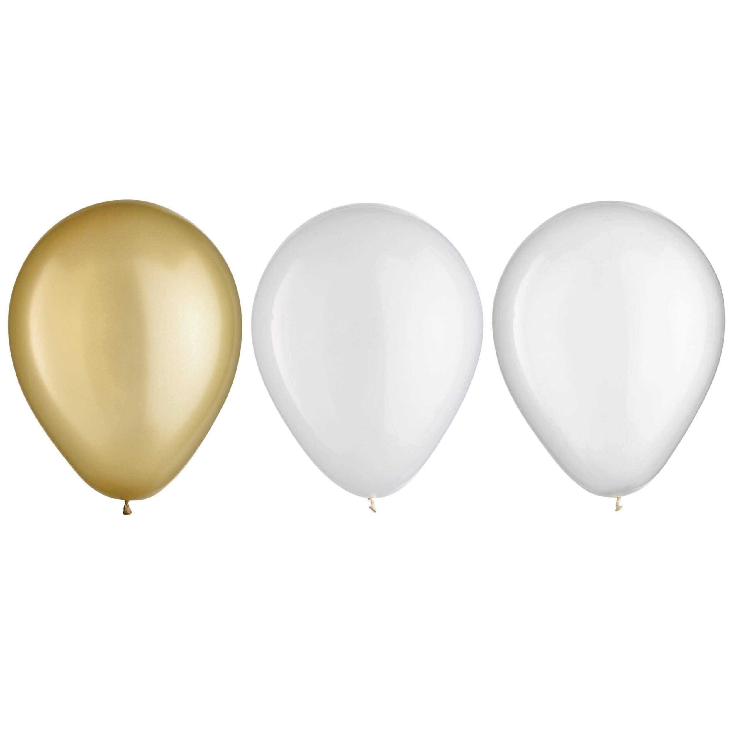 Round Pearl Latex Balloons, Gold/Silver/White, 5-in, 25-pk, for Birthday Party Front_Flat