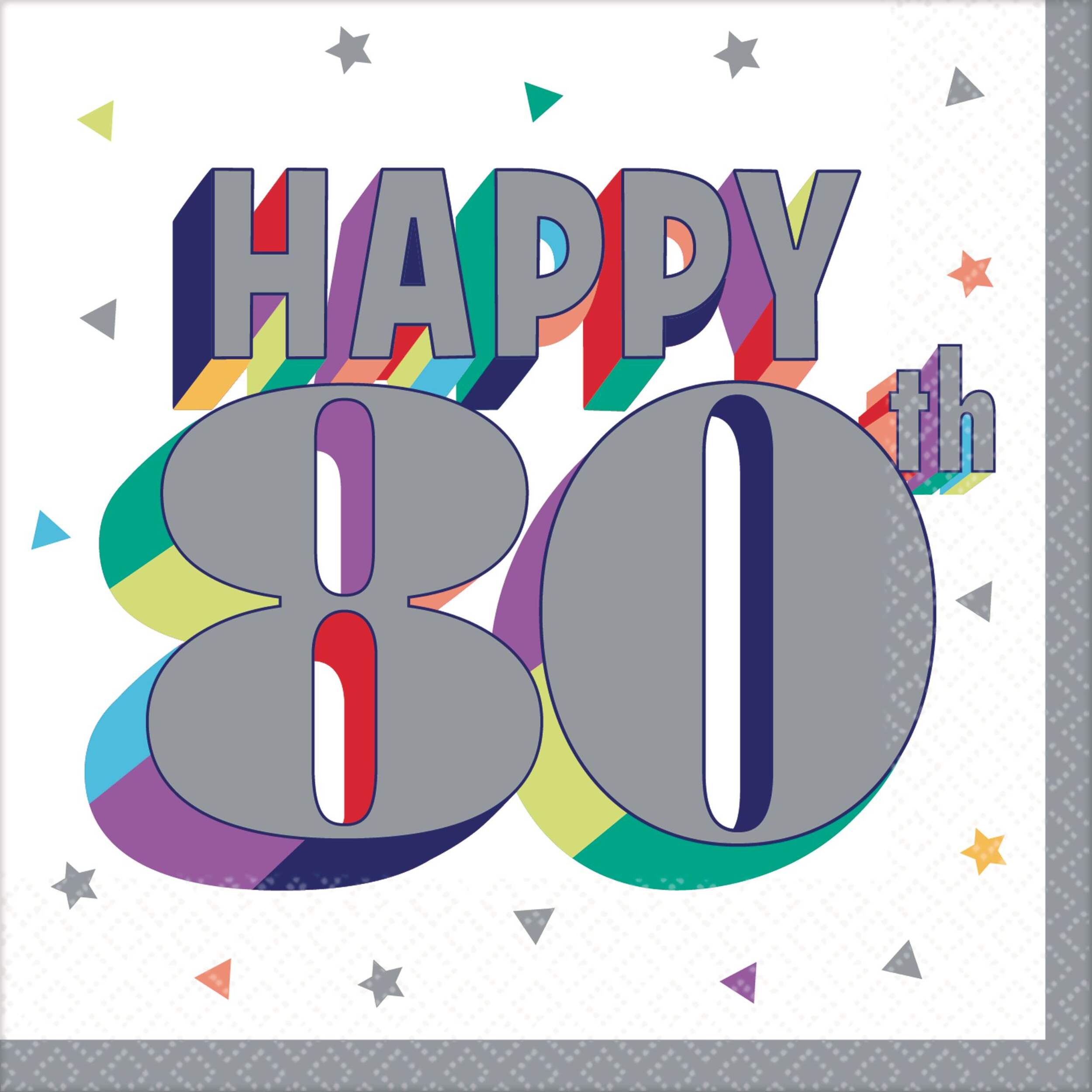 Serviettes à boisson, 80e anniversaire, paq. 16 Front_Flat