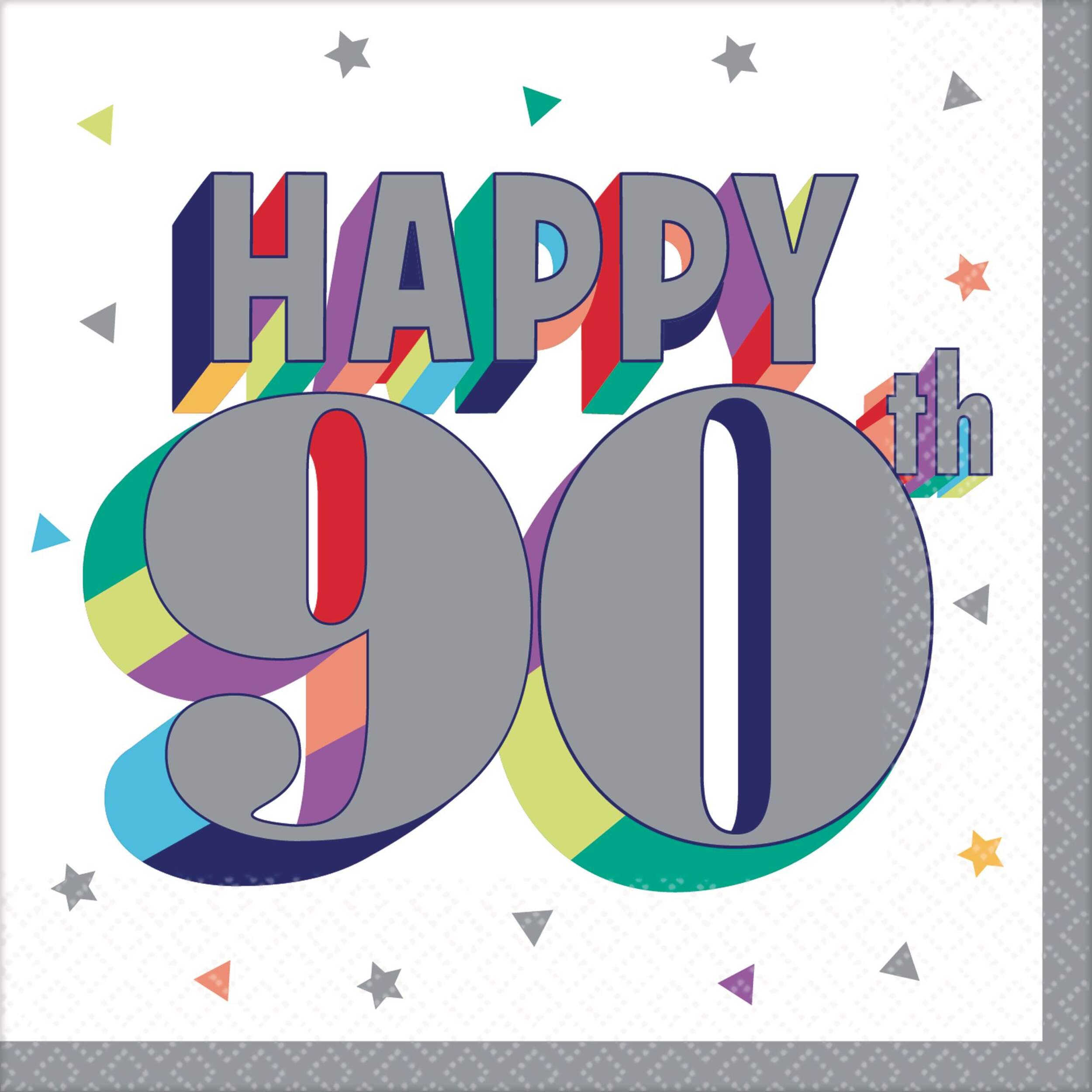 Serviettes à boisson, 90e anniversaire, paq. 16 Front_Flat