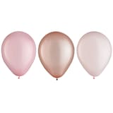 Ballons en latex ronds, perle, rose/or rose, 5 po, paq. 25, pour fête prénatale/fête d'anniversaire Front_Flat