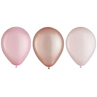 Round Pearl Latex Balloons, Pink/Rose Gold, 5-in, 25-pk, for Baby Shower/Birthday Party