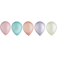 Ballons en latex ronds perle pastel, rose/bleu/orange/mauve/vert, 5 po, paq. 25, pour fête d'anniversaire Front_Flat