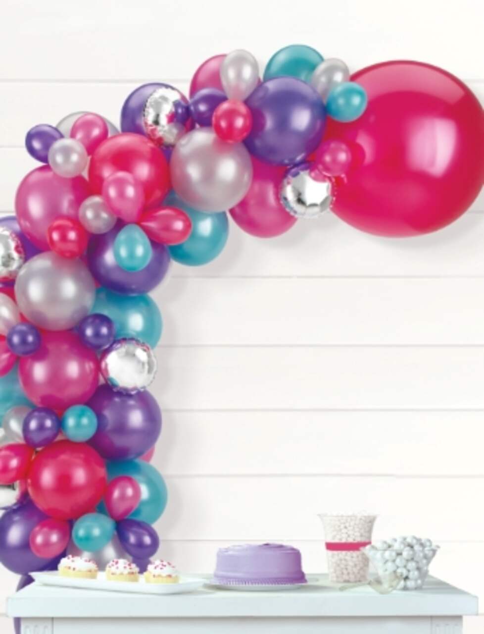 Jewel Tone Foil & Latex Balloon Garland Kit - Blue, Magenta, Pink