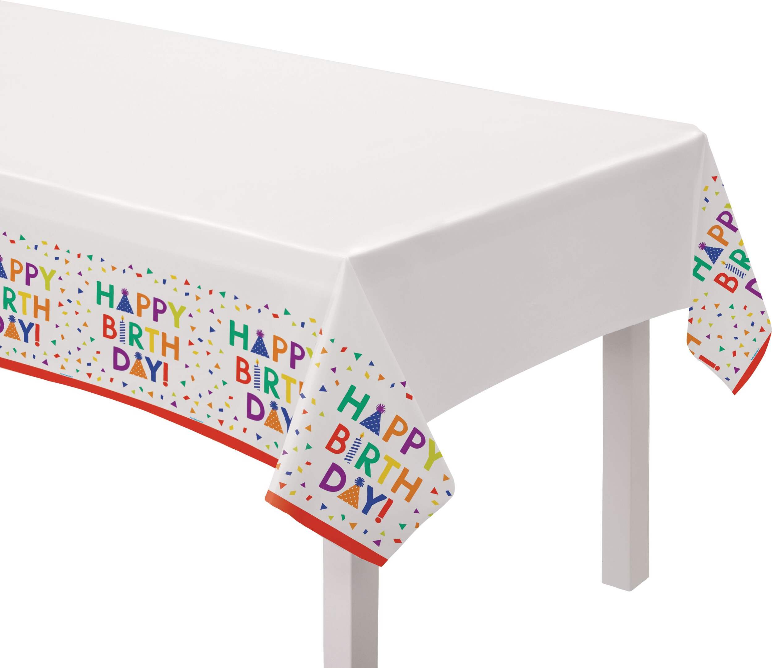 Fun Confetti Happy Birthday Table Cover CloseUp
