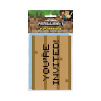 Invitations de fête Mojang Minecraft avec enveloppes, paq. 8