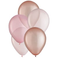 Ballons en latex ronds, perle, rose/or rose, 11 po, paq. 15, pour fête prénatale/fête d'anniversaire