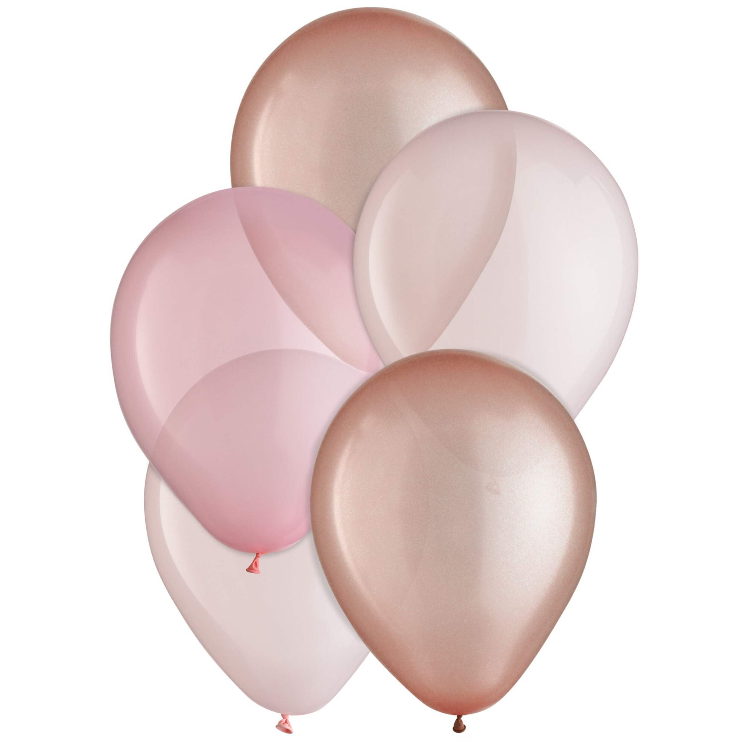 Round Pearl Latex Balloons, Pink/Rose Gold, 11-in, 15-pk, for Baby Shower/Birthday Party Front_Flat