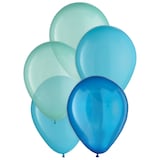 Ballons en latex ronds, perle, bleu/bleu sarcelle, 11 po, paq. 15, pour fête prénatale/fête d'anniversaire Front_Flat