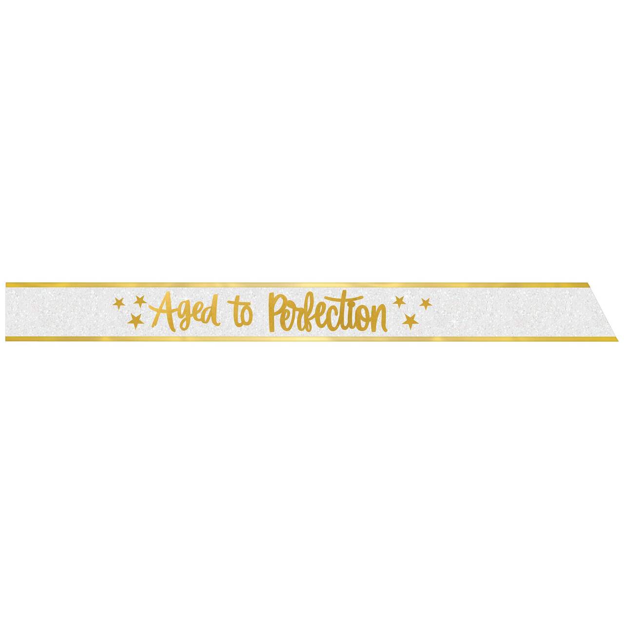 Golden Age Aged to Perfection Glitter Sash, White/Gold, One Size,  Wearable Accessory for Birthdays