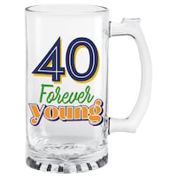 40th Birthday Glass Tankard Front_Elevated