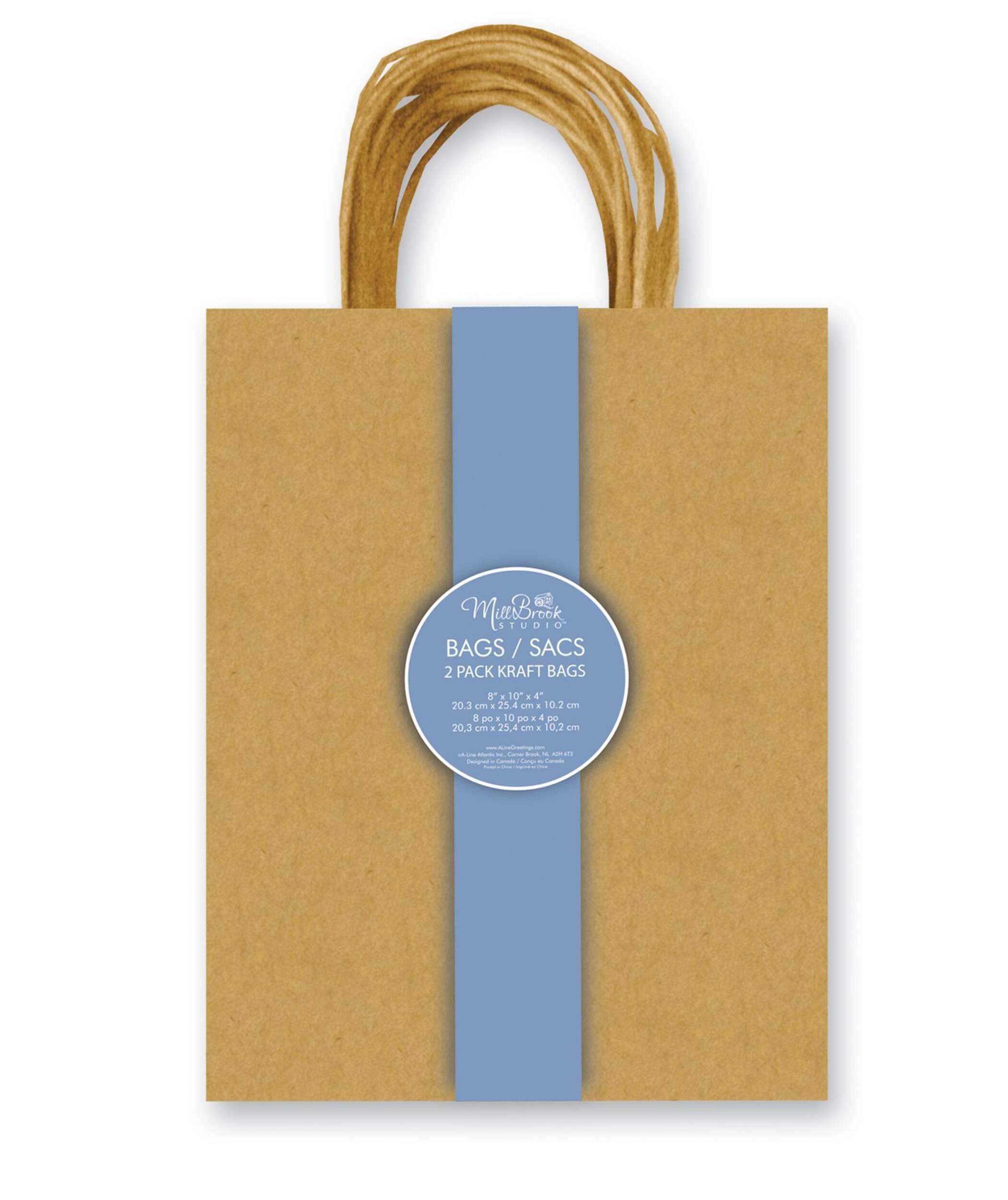 Sac en papier kraft, brun, paq. 2 Front_Flat