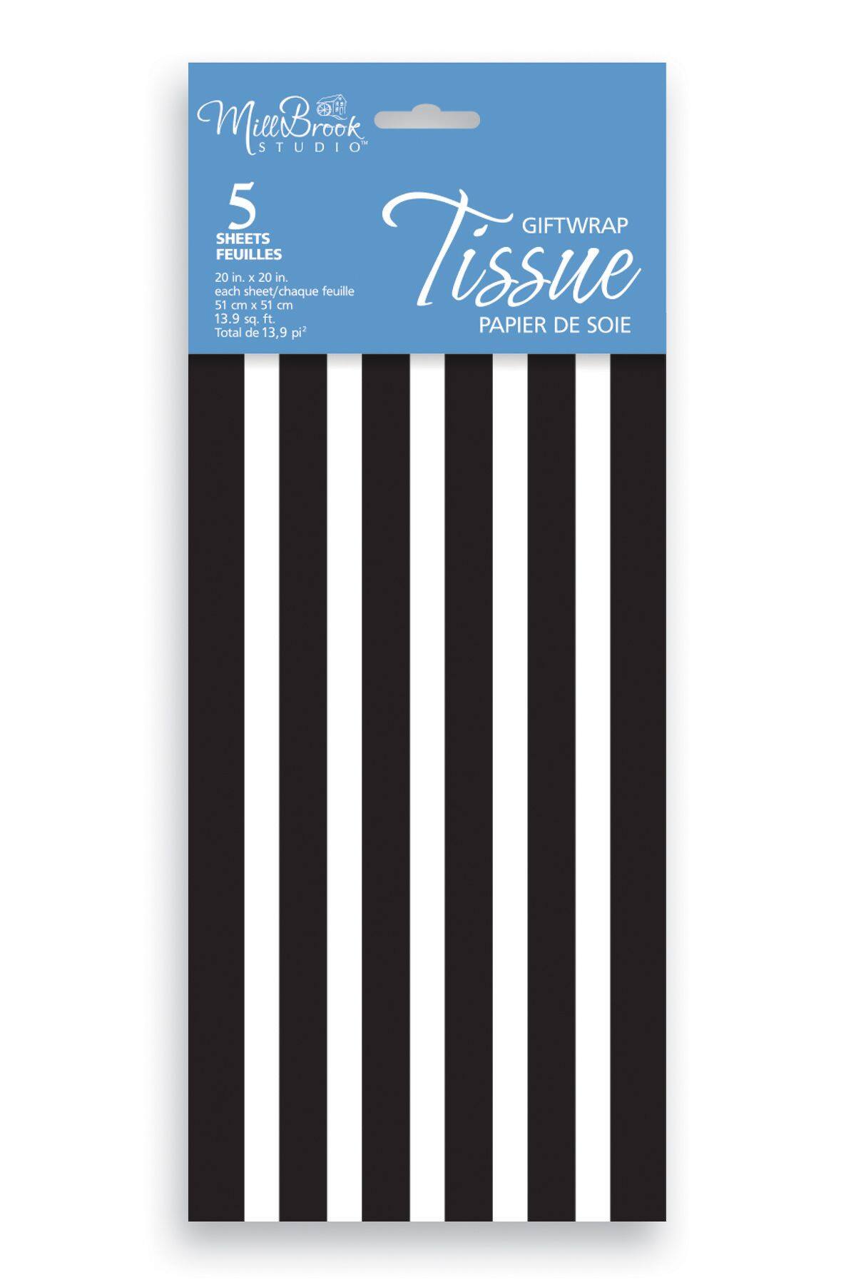 Black & White Stripe Gift Tissue, 5-pc | Party City