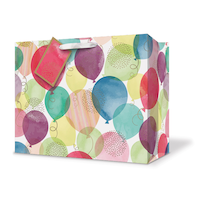 Paper Gift Bag, Multi-Coloured, Balloons, 9-in, for Birthday Party Front_Angled_Left