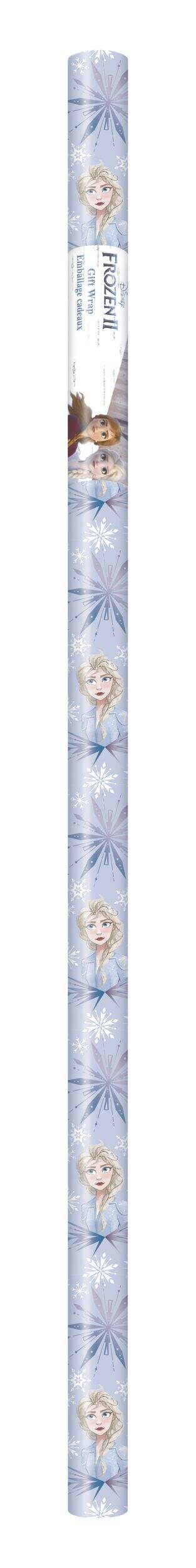 Disney Frozen Elsa & Anna Gift Wrapping Paper, Blue, 5-ft, for Birthday Party Front_Flat