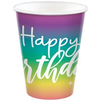 Sparkle More Birthday Party Disposable Paper Cups, 9-oz, 8-pk Front_Elevated