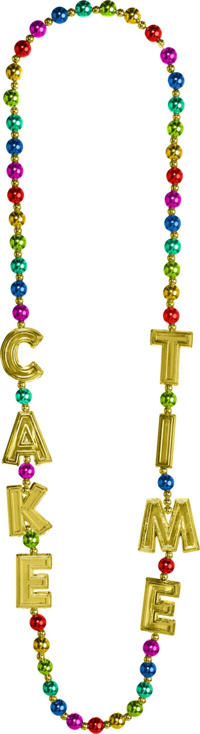 Multi-Colour Happy Dots Cake Time Bead Necklace Front_Flat