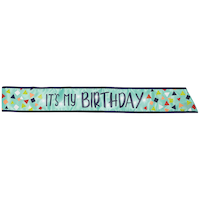 A Reason To Celebrate "It's My Birthday" Light-Up Sash, Blue, One Size, Wearable Accessory for Birthdays Front_Flat
