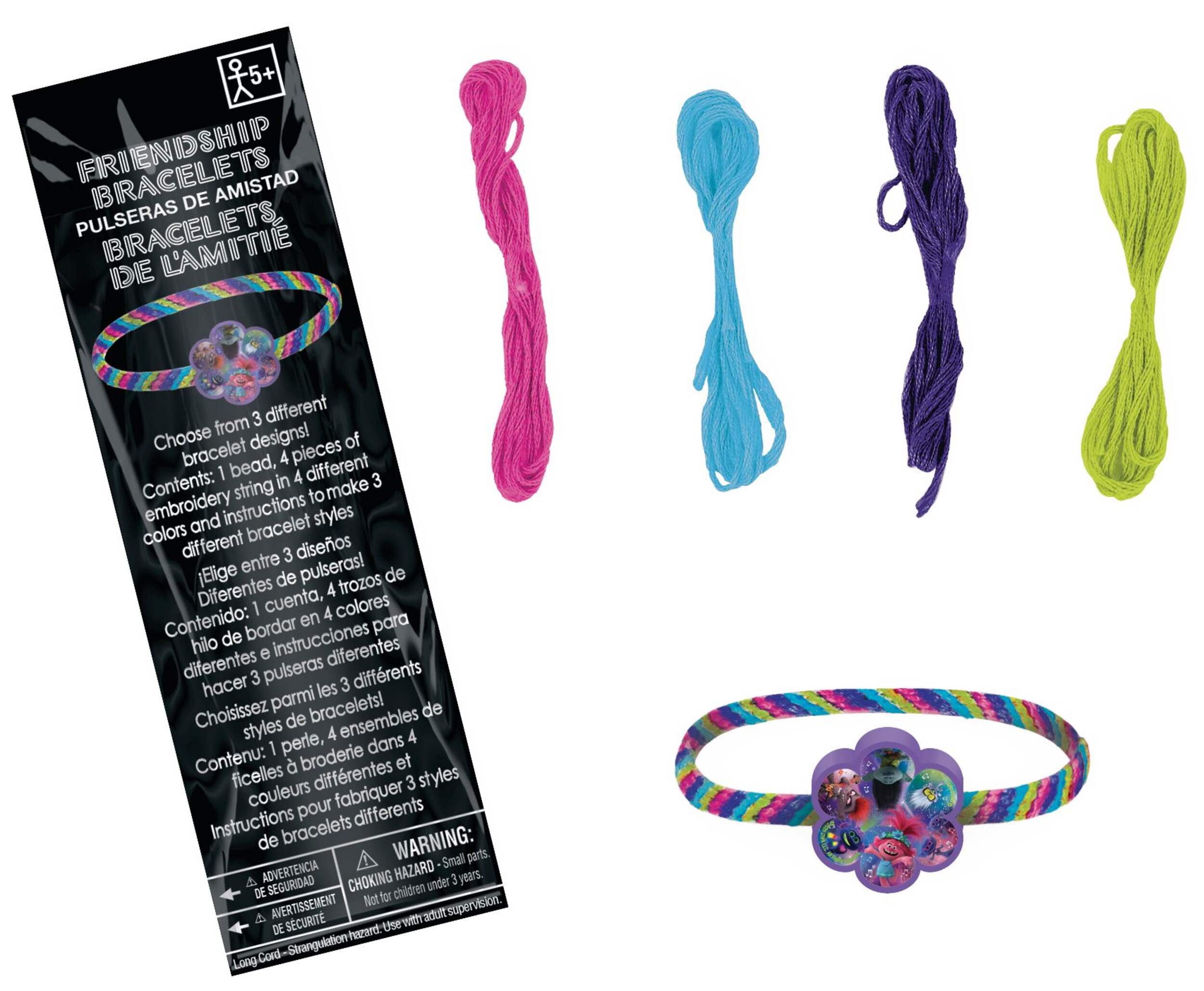 Trolls World Tour Friendship Bracelet Kits for Birthday Party Favours, 8-pk Composite_or_Mixed