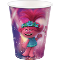 Trolls World Tour Birthday Party Disposable Paper Cups, 9-oz, 8-pk Front_Elevated