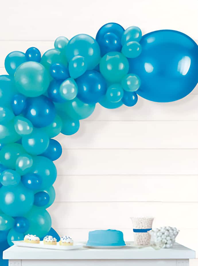 Round Latex Balloon Garland Arch Kit, Blue, for Baby Shower/Birthday Party