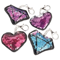 Sparkle Puffy Keychains,  Blue/Purple, 4-pk, for Birthday/Party Favour Composite_or_Mixed
