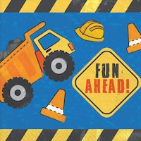 Construction Lunch Paper Napkins, 16-pk Front_Flat