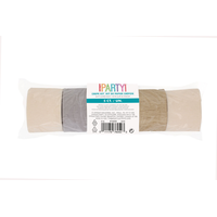 Metallic Hanging Crepe Paper Streamer Decorations, Beige/Grey/White, 20-ft, 5-pk, for Baby Shower/Birthday Front_Flat