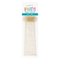 Glitter Plastic Drink Stirs, Gold/Clear, 6.75-in, 8-pk, for Birthday Party Front_Flat