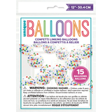 Trousse d'arche guirlande en ballon en latex lié rond transparent confetti, bleu/rouge/vert/jaune, 12 po, paq. 15, pour fête d'anniversaire Front_Flat