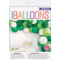 Round Latex Balloon Garland Arch Kit, Green/White, for St. Patrick's Day/Earth Day