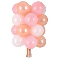 Lustre en ballon en latex rond, rose/or rose, 15 x 21 po, paq. 30, pour fête prénatale/anniversaire Front_Flat