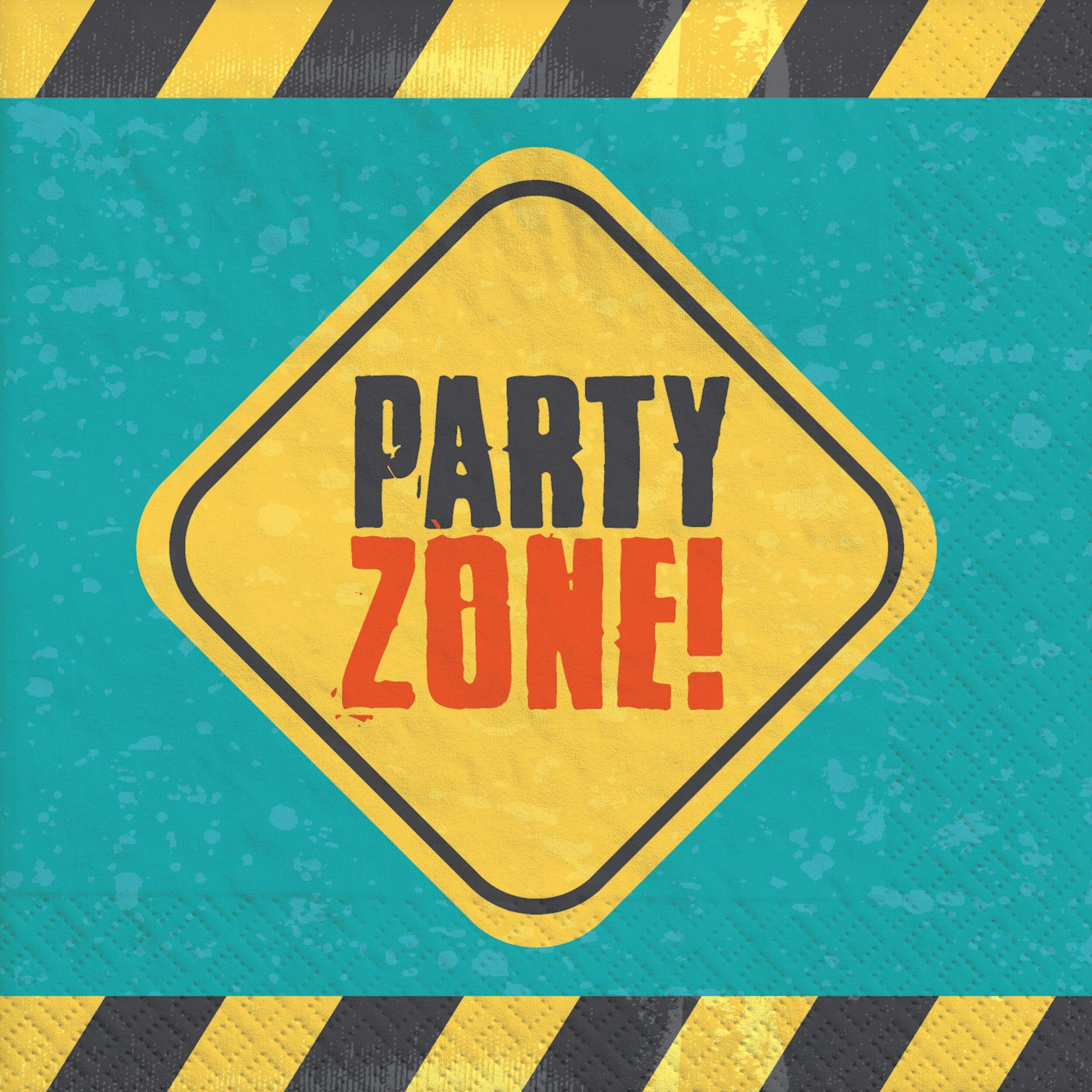 Serviettes à boisson en papier Construction, paq. 16 Front_Flat