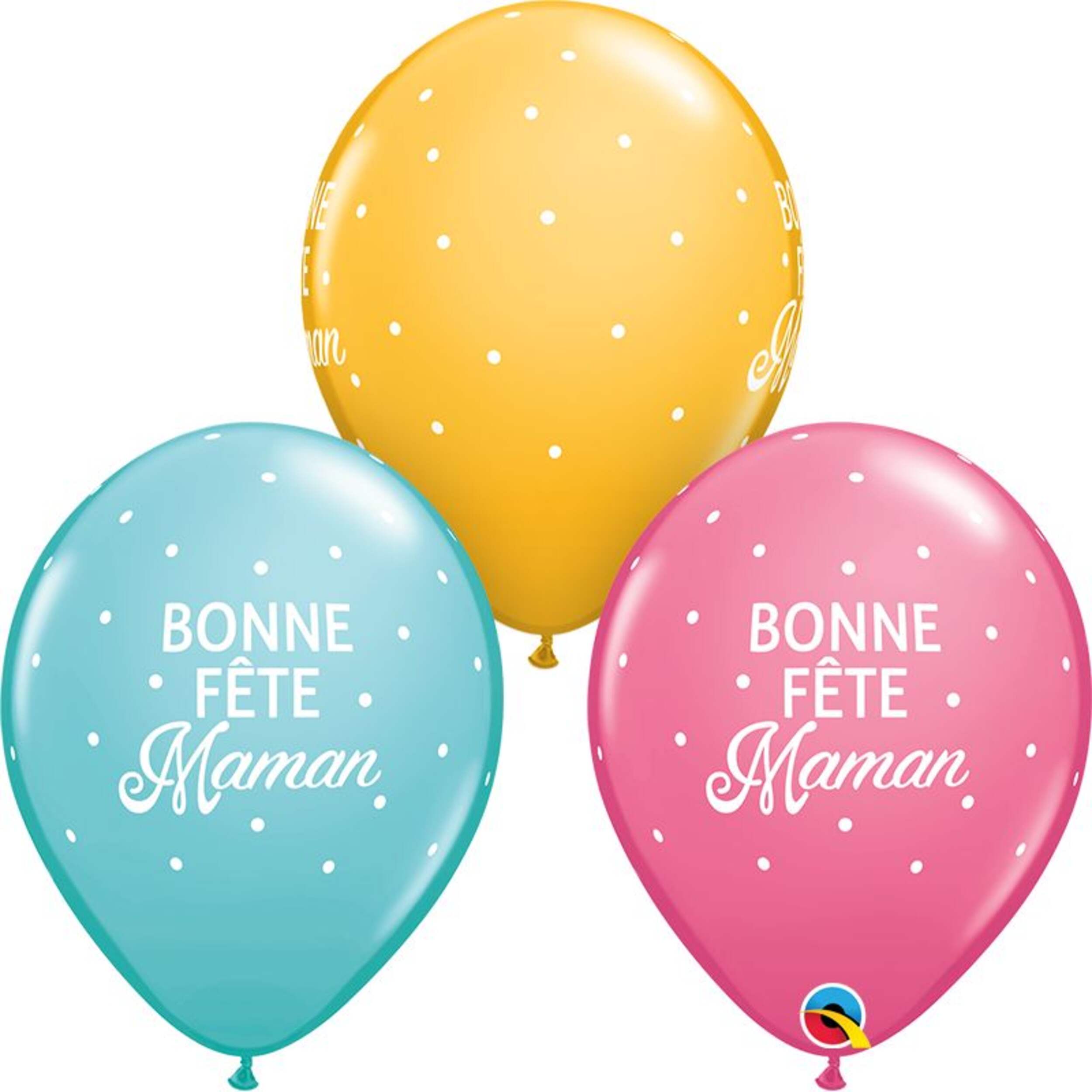 Helium Latex Round Balloon, Bonne Fete Maman, Assorted Colours Composite_or_Mixed