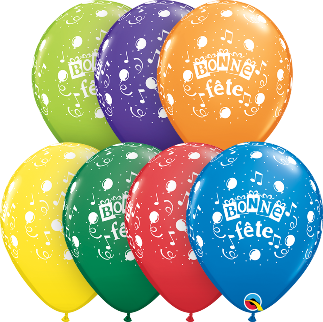 Ballon rond en latex à l'hélium pour les Fêtes, Bonne Fête musical, choix  de couleurs