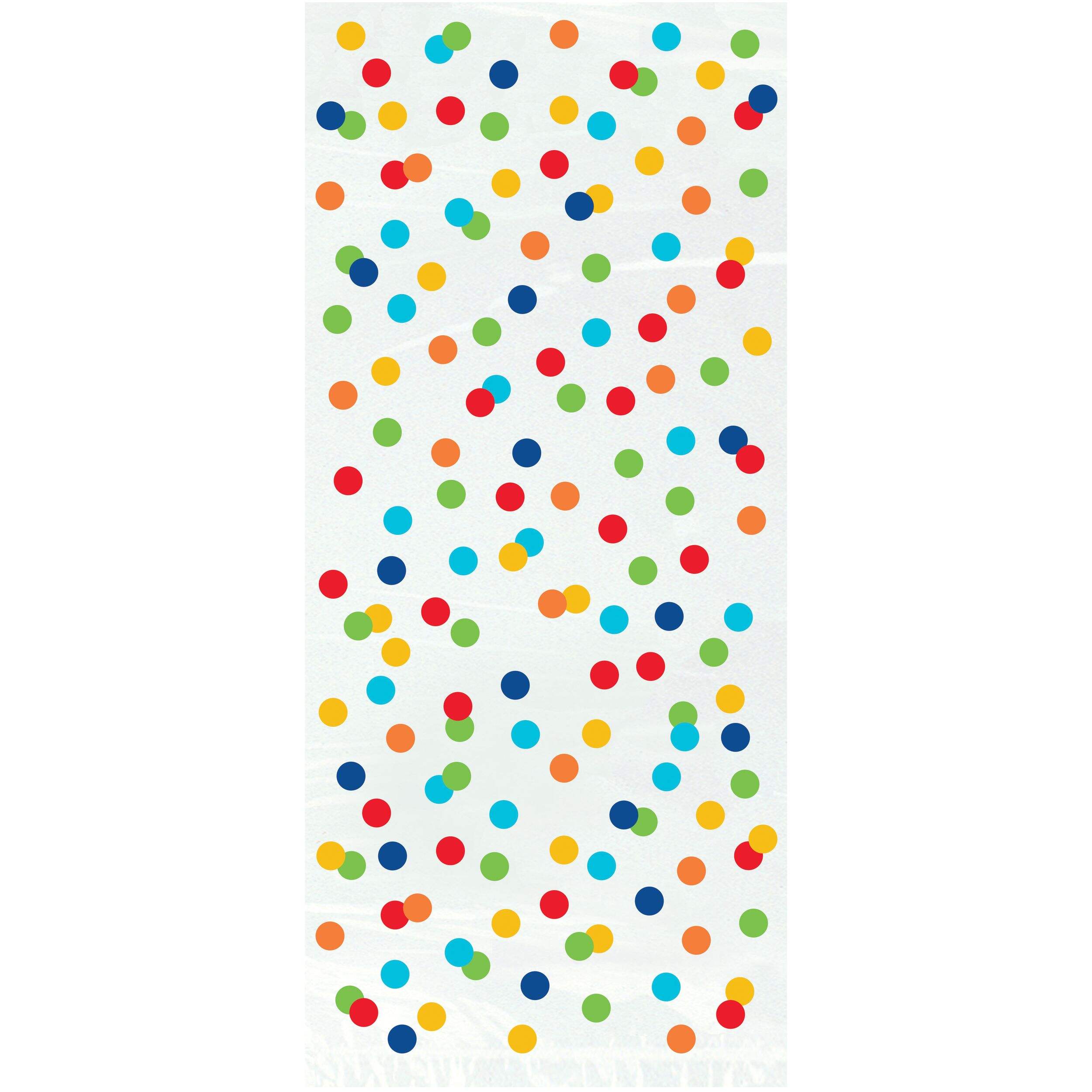 Sacs en cellophane uniques à pois arc-en-ciel, 11 x 5 po, paq. 20 Front_Flat