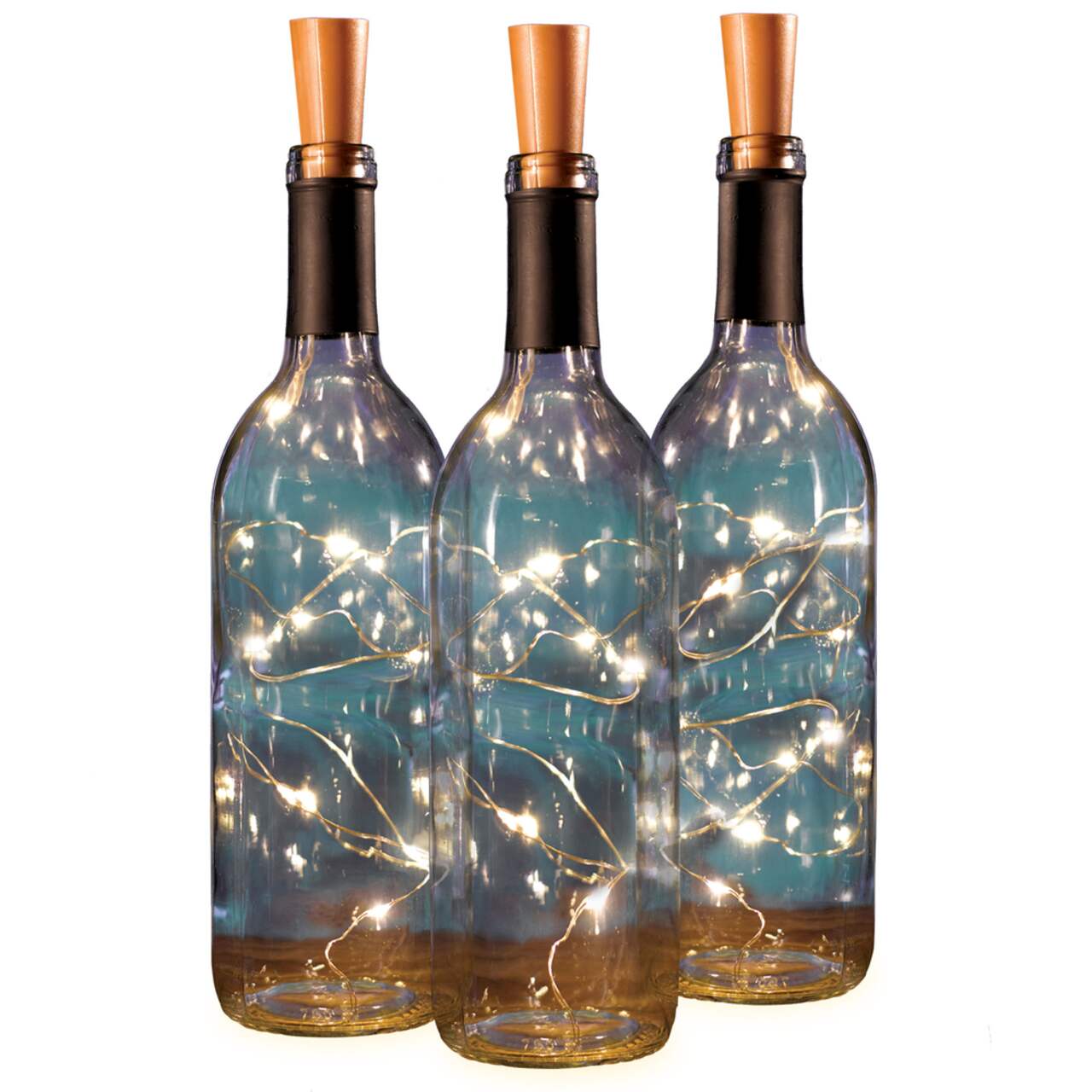 Bouchon lumineux pour bouteille de vin, guirlandes lumineuses, pièce  maîtresse de mariage, fil d'argent lumières LED blanc chaud sans bouteille,  liège argent métallique -  Canada