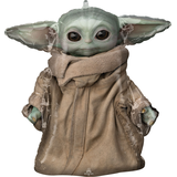 Disney Star Wars The Mandalorian Baby Yoda Satin Foil Balloon, Green, 26-in, Helium Inflation & Ribbon Included for Birthday Party Front_Flat