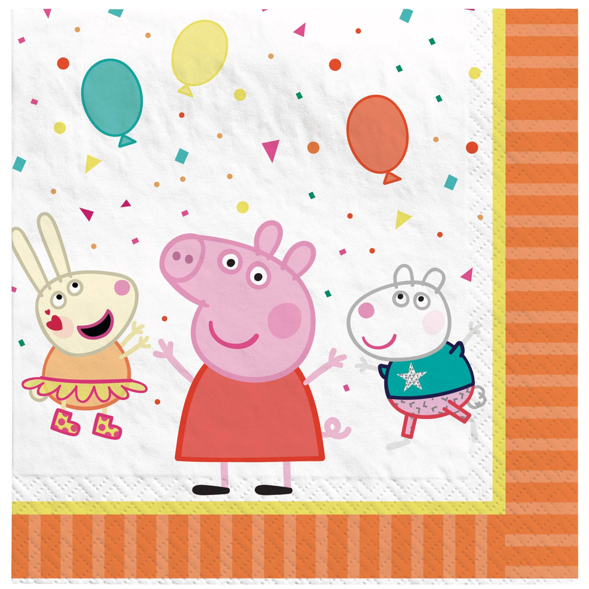 Serviettes de table en papier Peppa Pig, paq. 16 Overhead_Flat