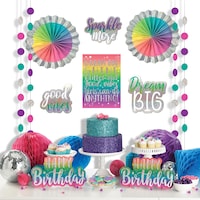 Sparkle "Dream Big" Room & Table Centerpiece Decorating Kit, Multi-Coloured, 14.5-in, 12-pk, for Birthday Party Front_Flat