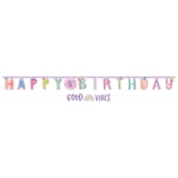 Festival Vibes "Happy Birthday" DIY Customizable Hanging Garland Banner Decoration, Multi-Coloured, 10.5-ft, for Birthday Party Front_Flat