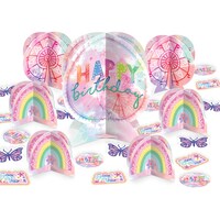 Festival Vibes "Happy Birthday" Table Decorating Kit Centerpieces with Confetti, Pink, 13-in, 27-pk, for Birthday Party Composite_or_Mixed