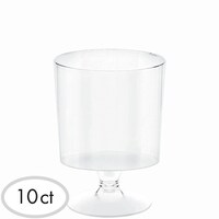 Mini Plastic Pedestal Cups, Clear, 5-oz, 10-pk, for Christmas/Thanksgiving/New Year's Eve/Birthday Party
