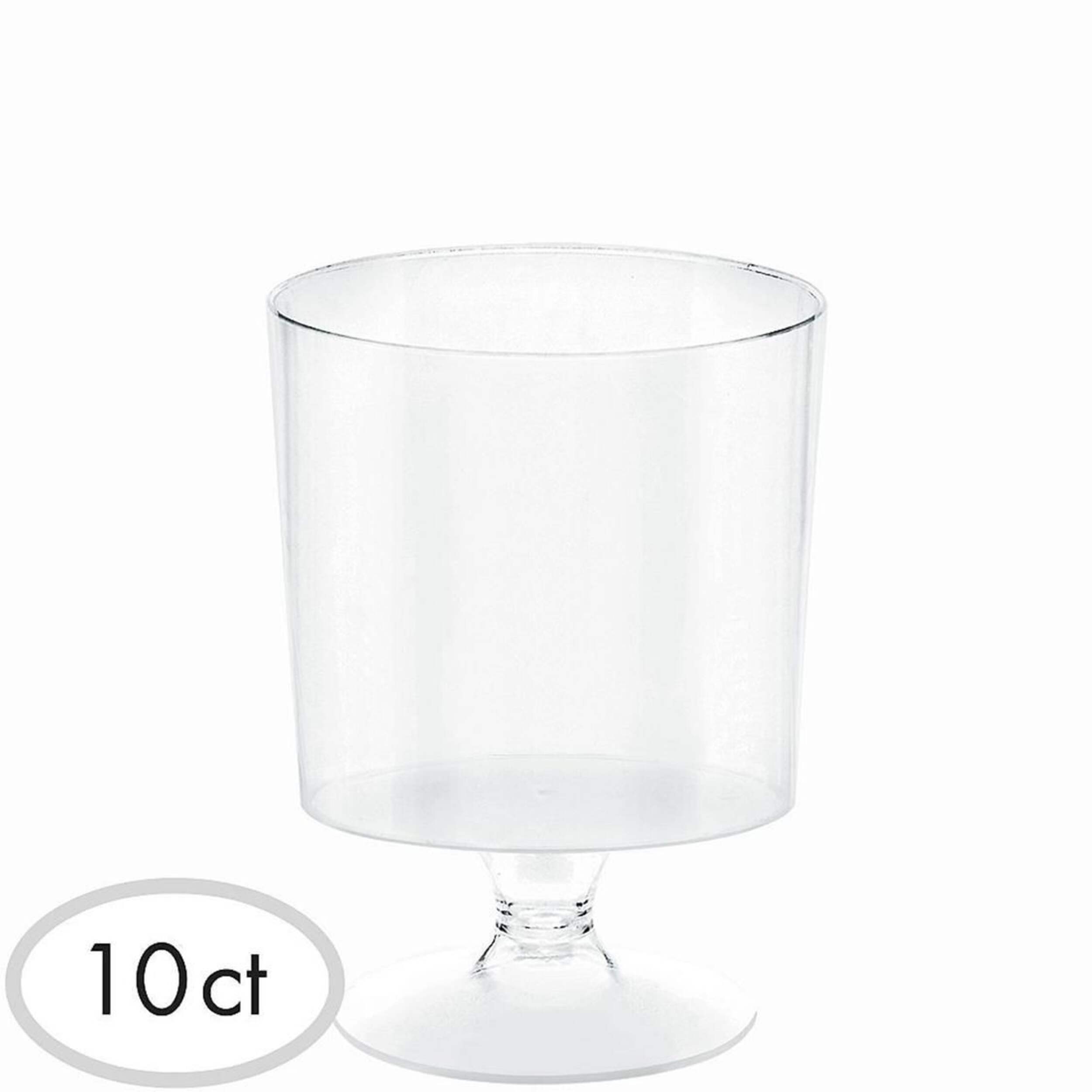 Mini tasses à socle en plastique transparent, paq. 10 Front_Elevated