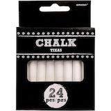 Chalk Writing Sticks, White, 24-pk, for Arts & Crafts/Birthday Favour Front_Flat