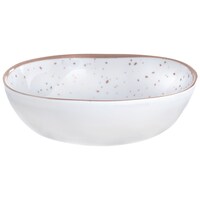 Round Plastic Melamine Reusable Bowl, Rose Gold/White, Spotted, 6-in, for Christmas/Thanksgiving/New Year's Eve/Easter/Birthday Party