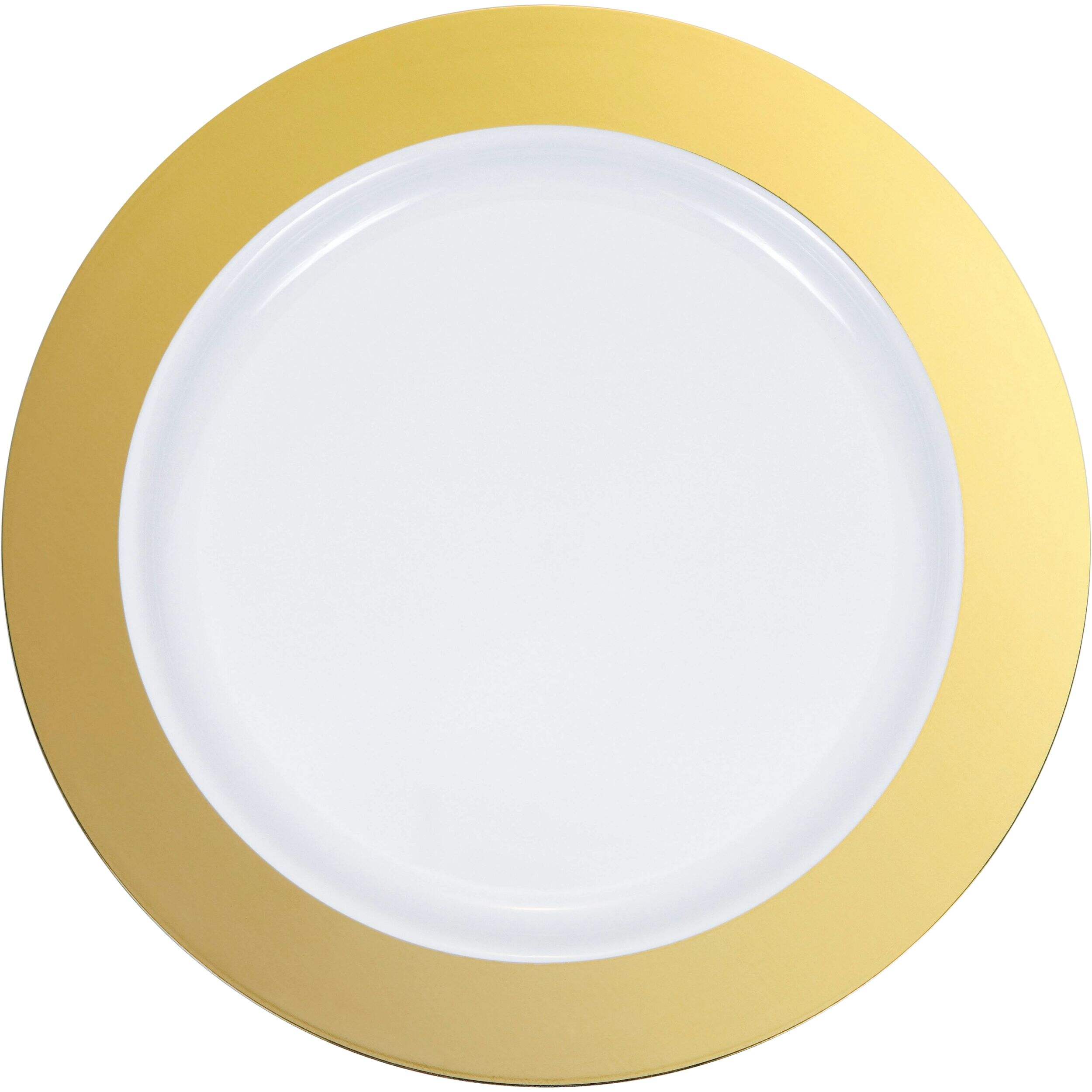 Assiettes à bordure, 9 po, paq. 10, doré Overhead_Flat