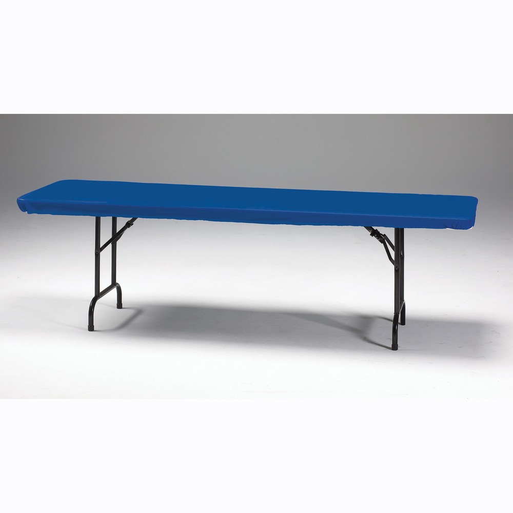 Rectangle Plastic Reusable StayPut Table Cover, Royal Blue, 30x96in